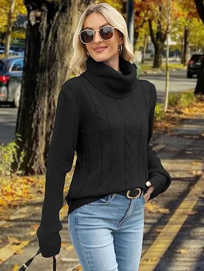 Women's Chunky Knit Turtleneck Sweater