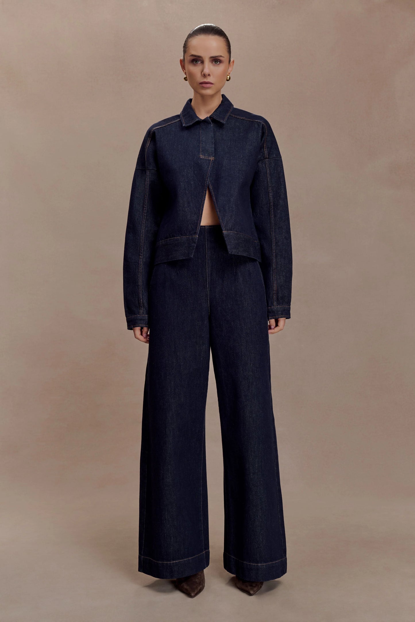 Maral High Waisted Dart Jeans - Washed Indigo Blue